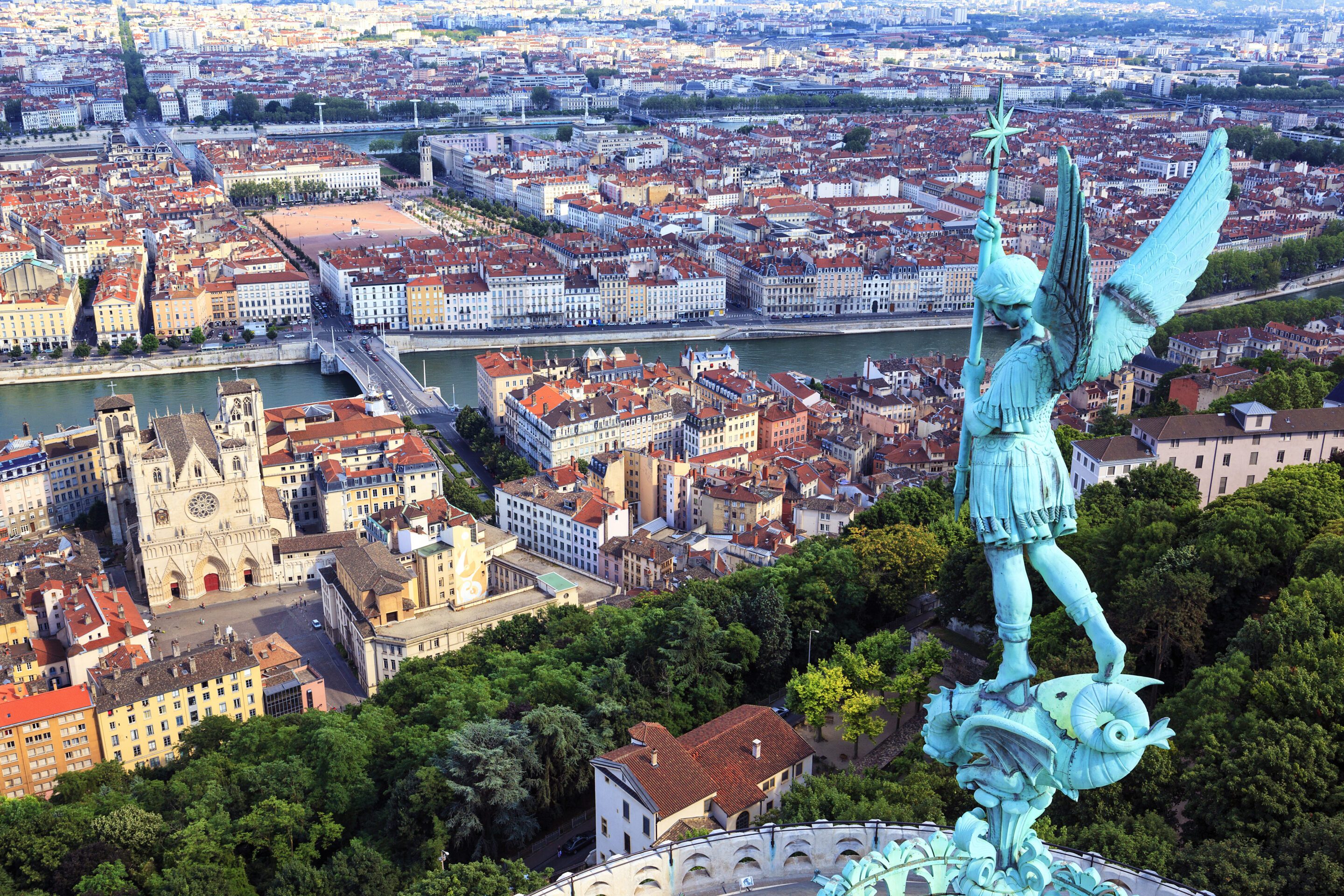 Vue panoramique à Fourvière : Bulle